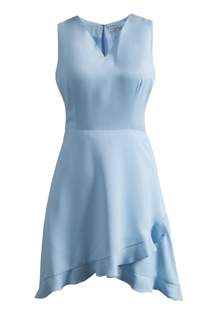 Sleeveless Mini Dress with Asymmetric Ruffle Hem - Ivy & Harlow