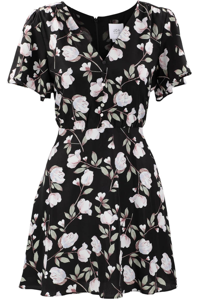 Floral Printed Button Down Fit and Flare Dress - J.O.A.