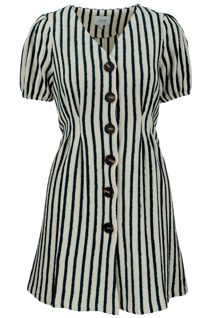 Striped Jersey Dress with Buttons - J.O.A.