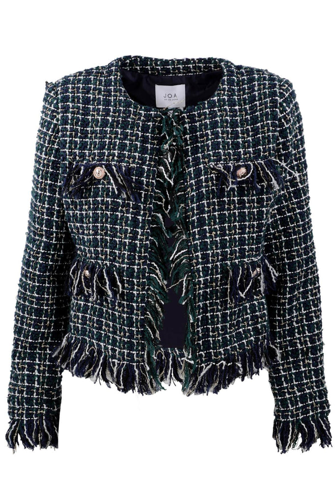 Tweed Fringed Mini Jacket - J.O.A.