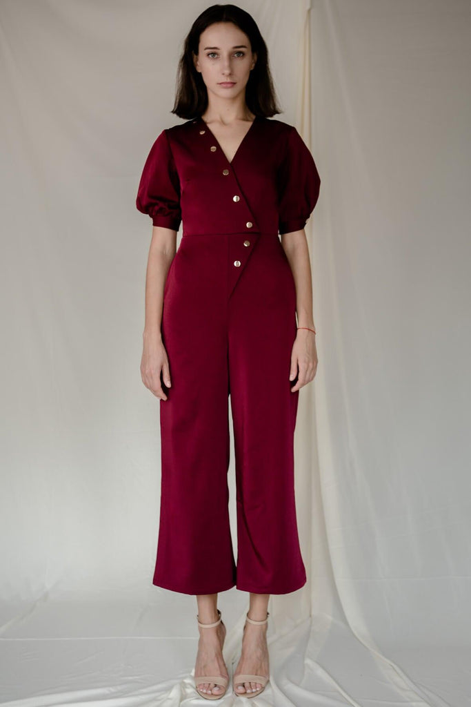 Stud Jumpsuit in Red - Josee P