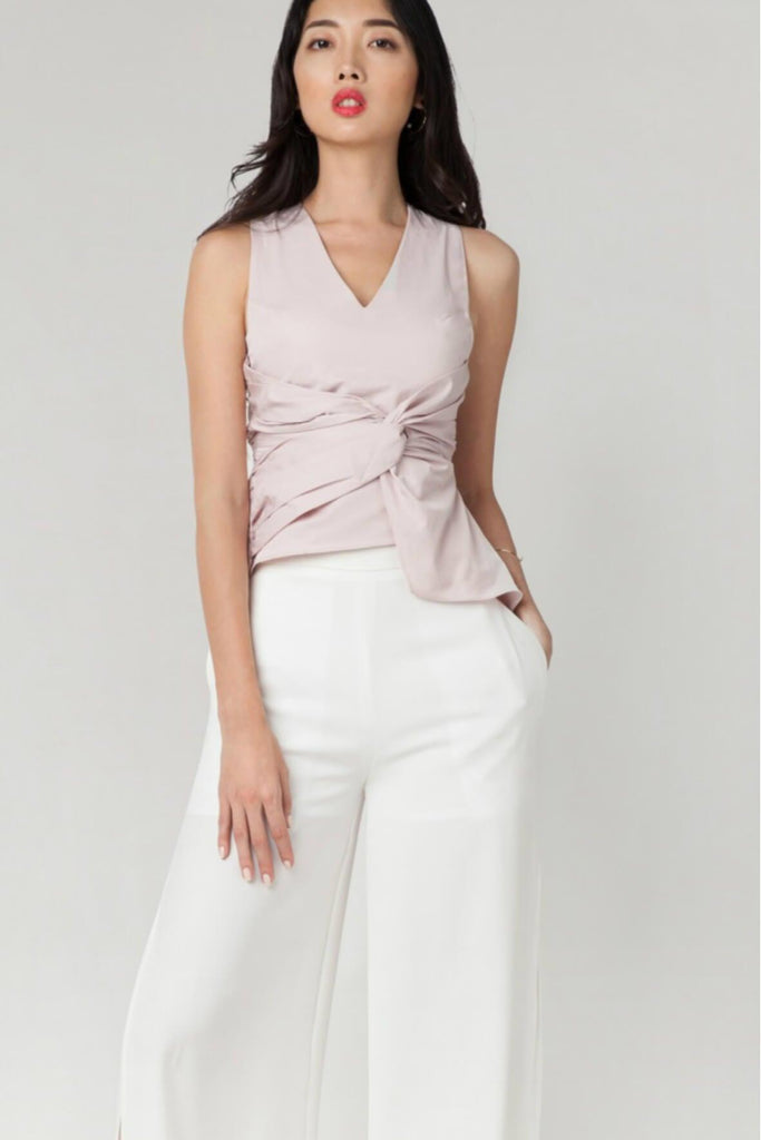 Daria Knotted Sleeveless Top - Juillet