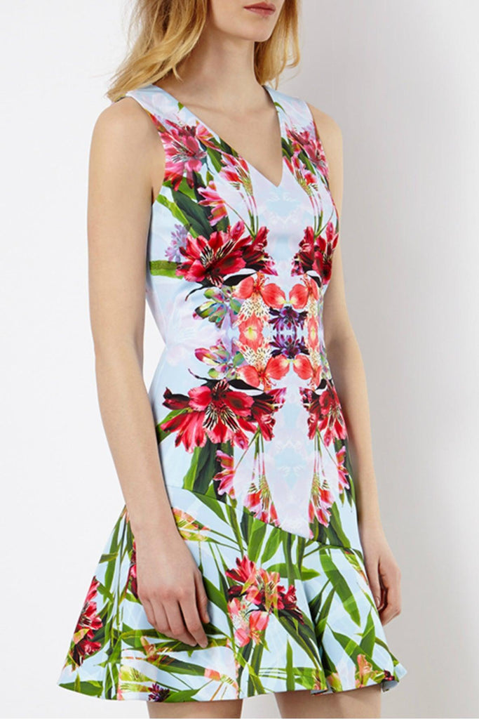 Floral Print Mini Dress - Karen Millen