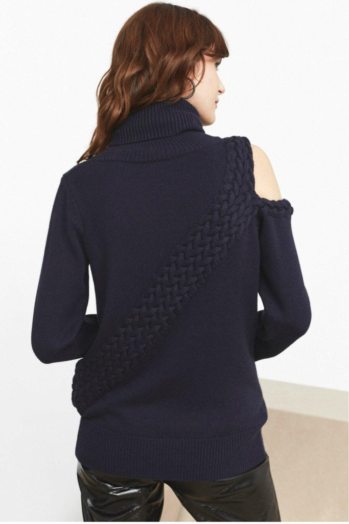 Ava Cold Shoulder Rollneck Sweater - Kitri