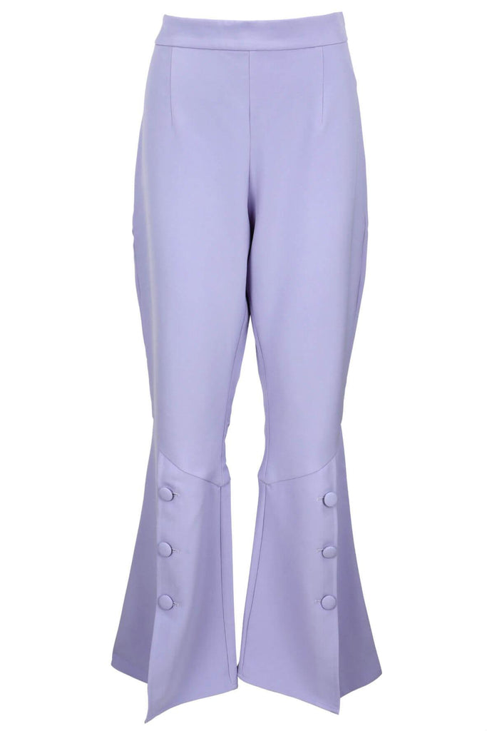 Woven Bell Hem Tailored Trousers - Lavish Alice