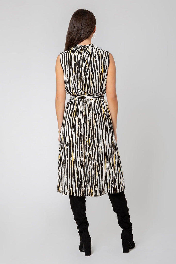 Mindy Dress in Inky Zebra - Leota