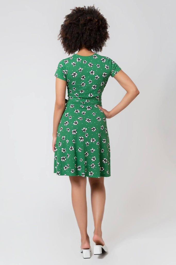 Perfect Wrap Cap Sleeve Dress in Flowers and Dots - Leota