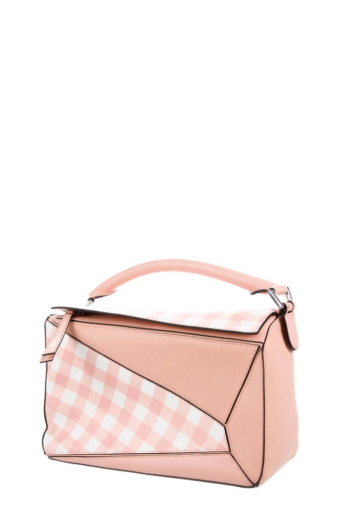 Gingham Medium Puzzle Bag Pastel Pink - LOEWE