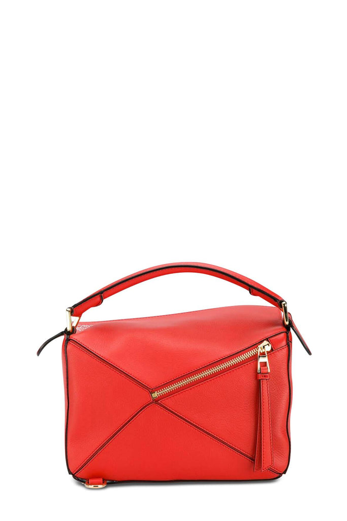 Small Puzzle Bag Red with Gold Hardware - Loewe