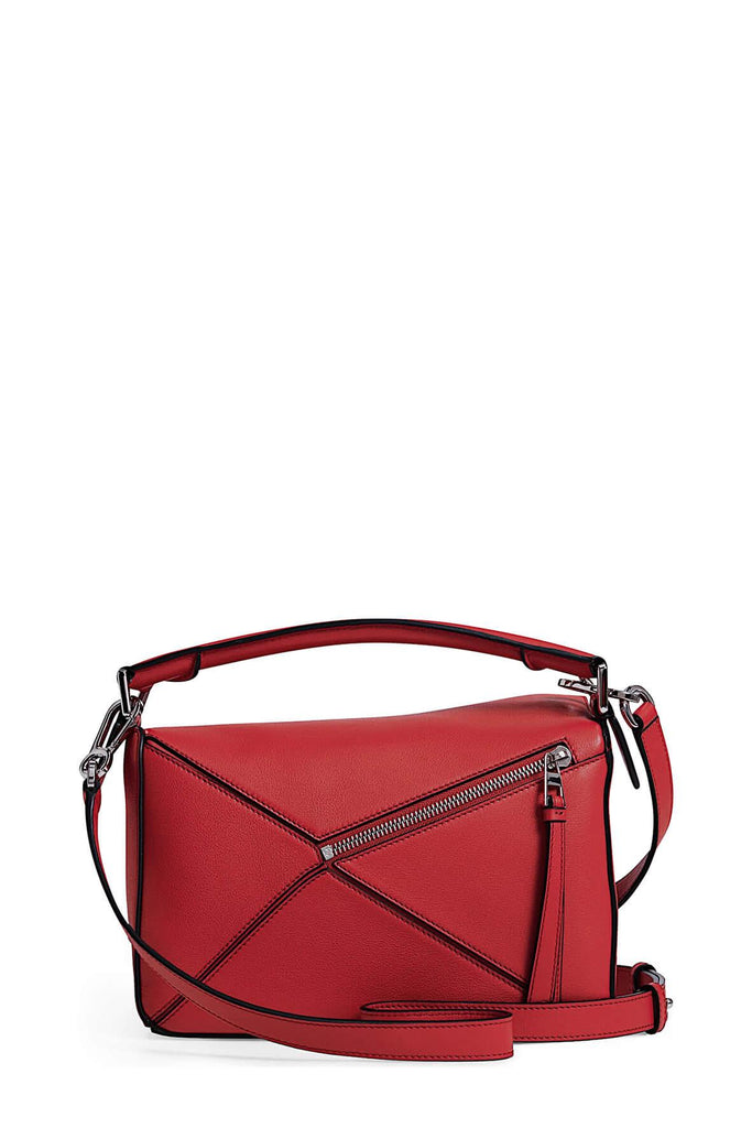 Small Puzzle Bag Red with Silver Hardware - LOEWE