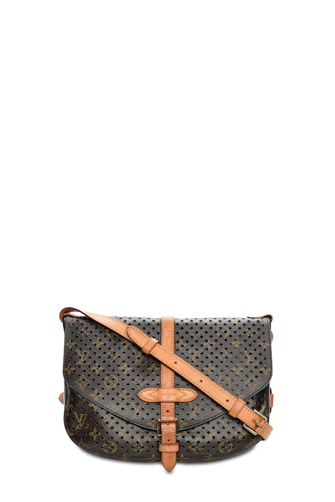 Louis Vuitton Limited Edition Monogram Flore Perforated Saumur Bag