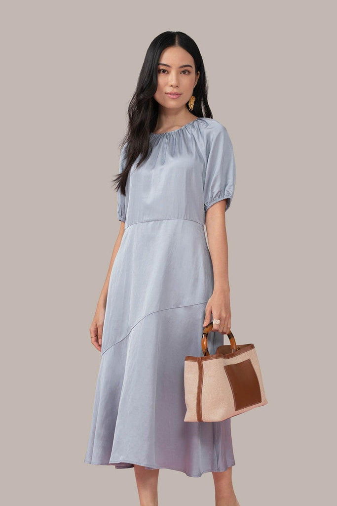 Cecilia Asymmetric Dress in Ice Blue - Minor Miracles