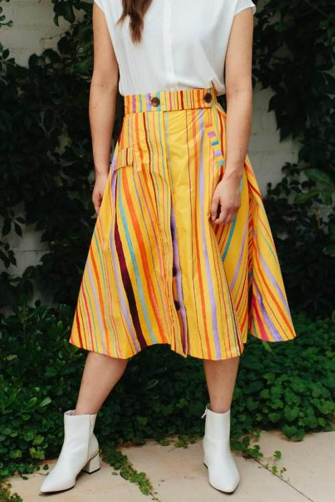 Swagger Jagger Skirt in Yellow Lines - Minor Miracles