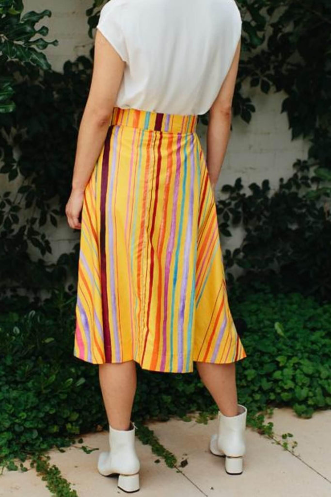 Swagger Jagger Skirt in Yellow Lines - Minor Miracles