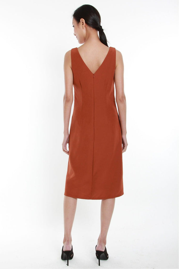 Shift Dress with Button Side Split Orange - Mint Ooak X Style Theory