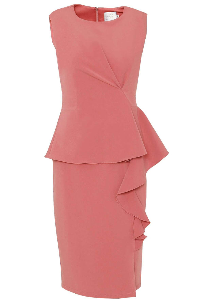 Fold with Peplum Drape Dress Pink - Mint Ooak X Style Theory