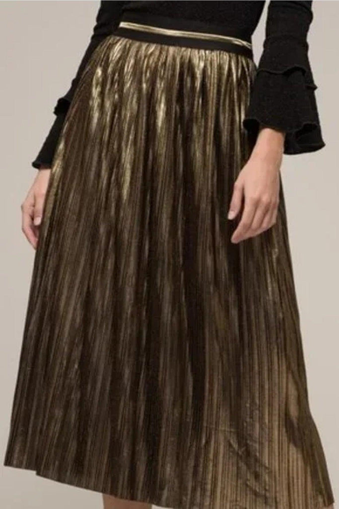 Gold Pleated Detail Skirt - Moon River