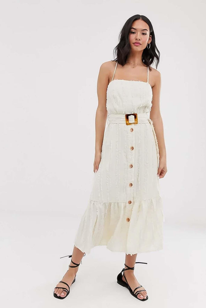 Off White Furry Dress - Moon River