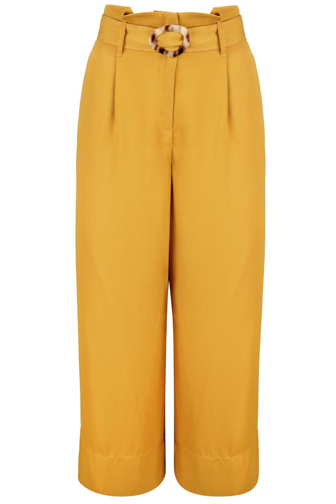 Wide-Legs Pants with Belt - Moon River