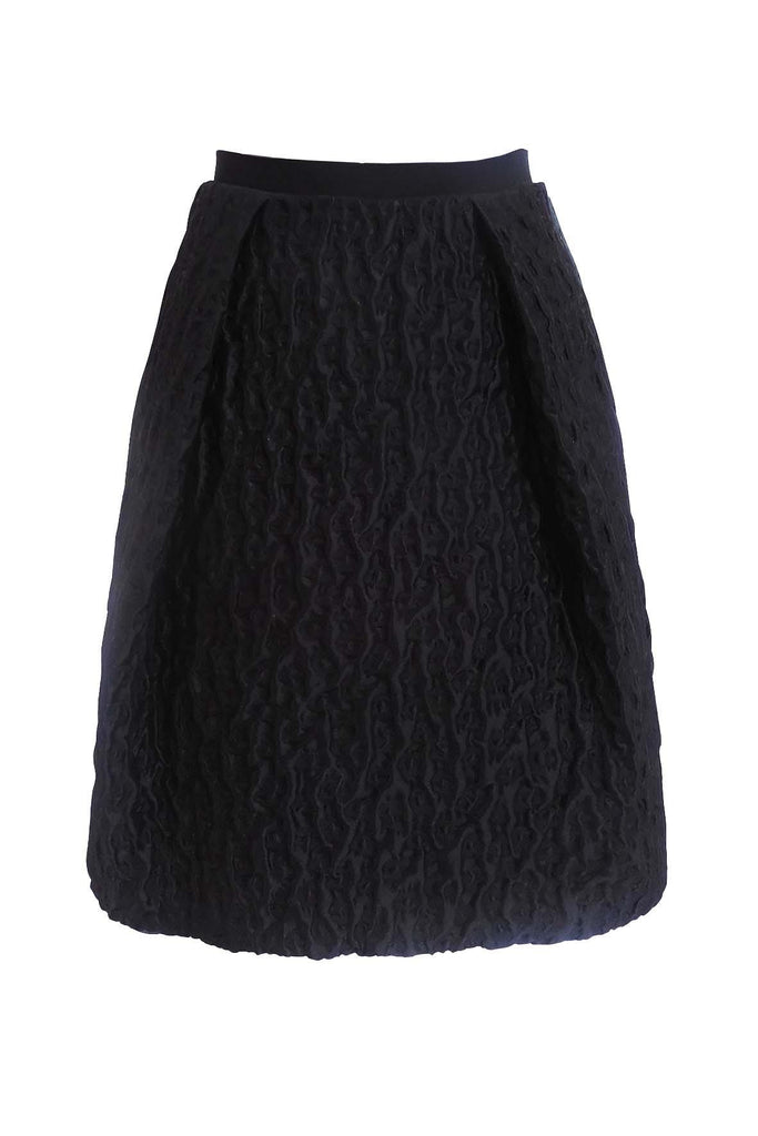 Black Textured Midi Skirt - Carven