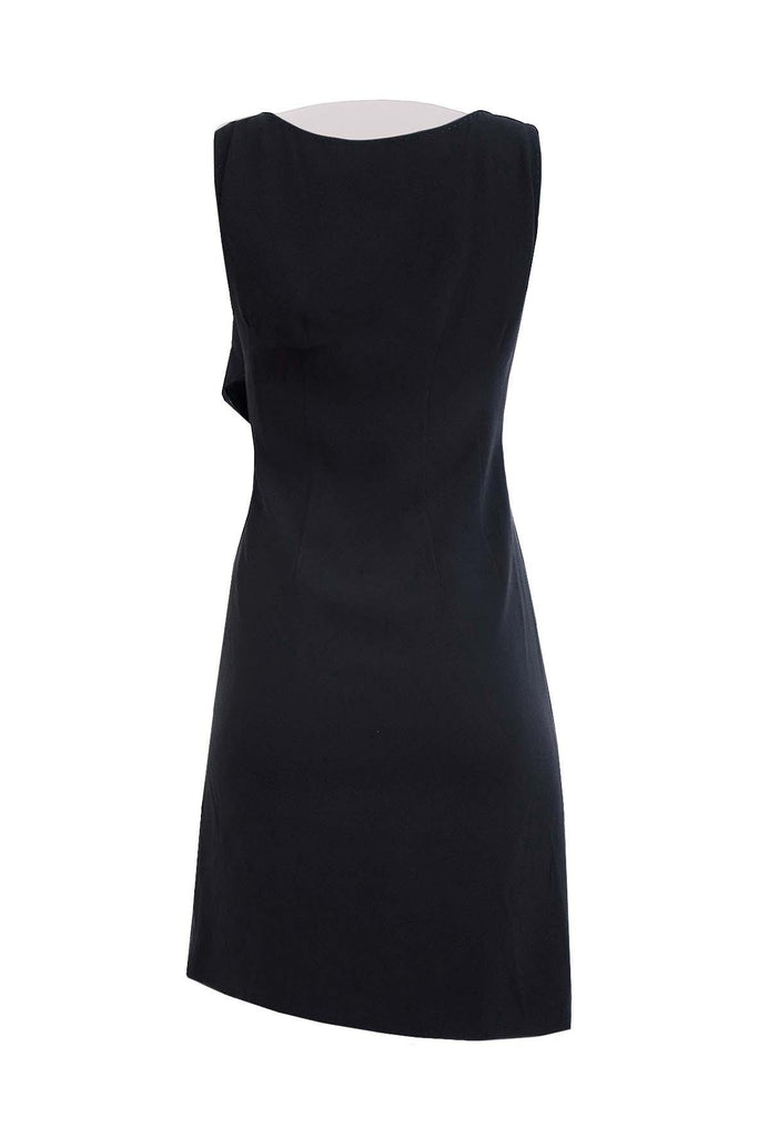 Black Sleeveless Midi Dress With Side Ribbon - Iblues