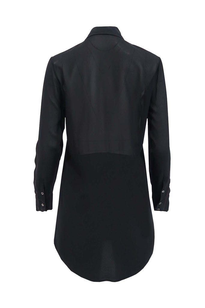 Black See-through Shirt Dress With Long Sleeves - Alexander Wang