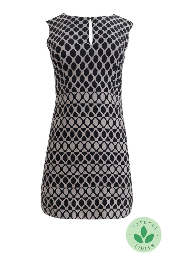Black & Grey Honeycomb-Patterned Mini Dress - Diane Von Furstenberg