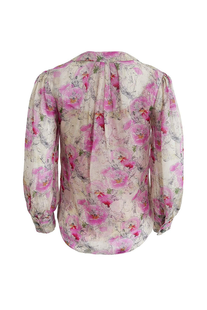 Multicolour Long Sleeved Floral Top - Diane Von Furstenberg