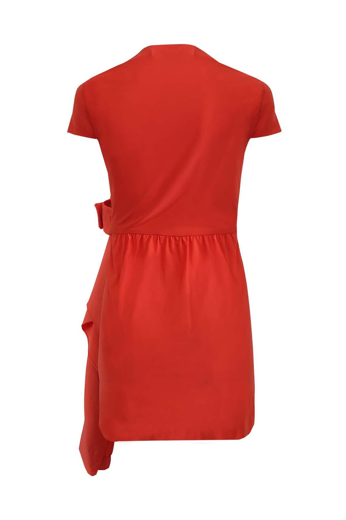 Orange Mini Ruffled Dress With Belt - Diane Von Furstenberg