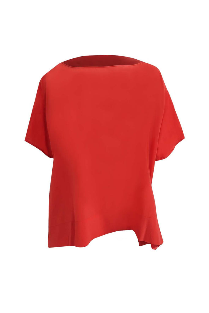 Red Over-Sized Batwing Top - Diane Von Furstenberg