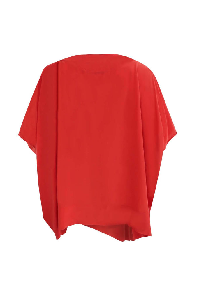 Red Over-Sized Batwing Top - Diane Von Furstenberg