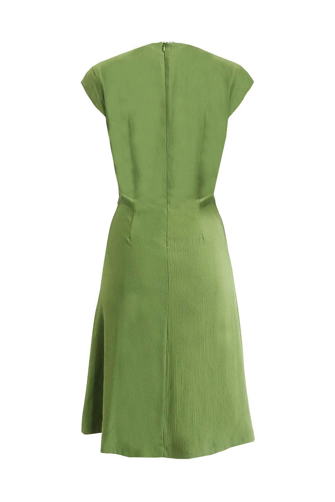 Light Green Sleeveless Midi Dress With Belt - D'Nier
