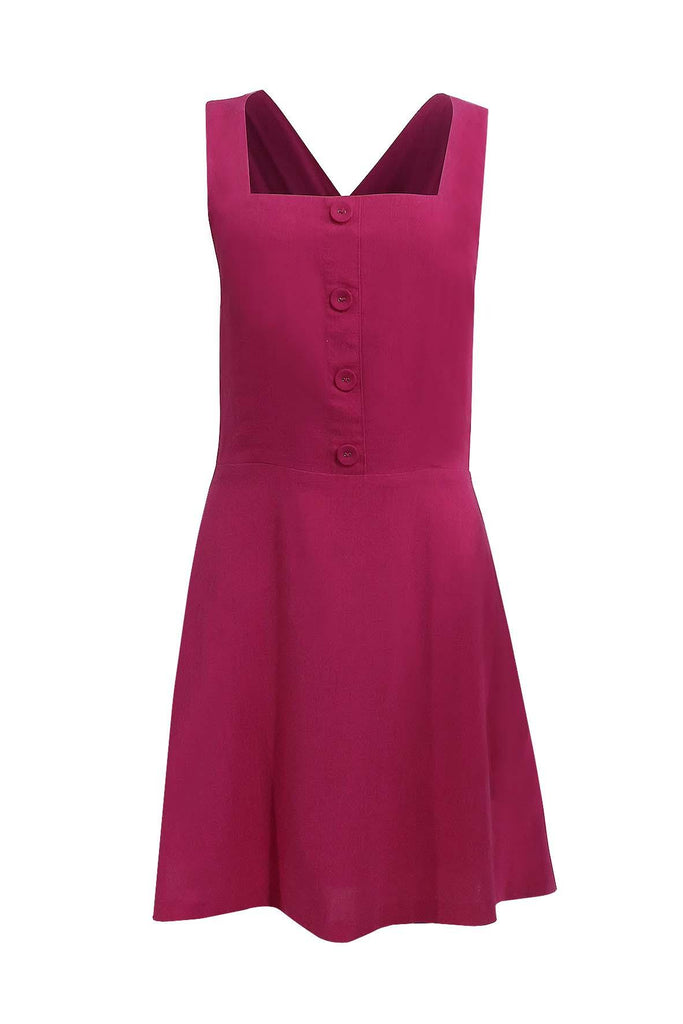 Pink Mini Dress With Buttons - J.O.A.