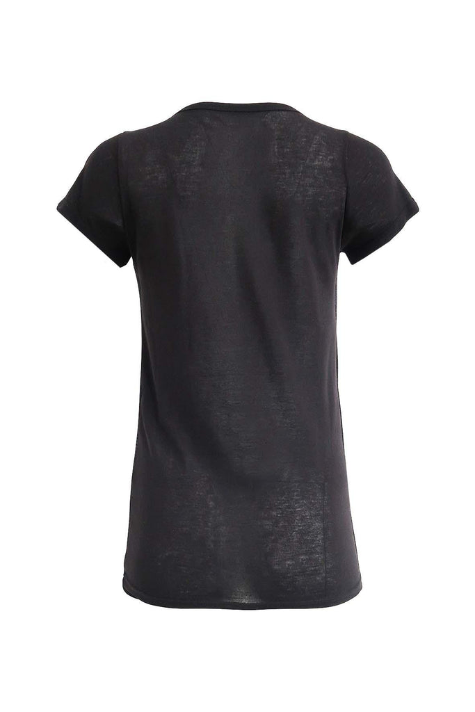 Black Shirt With Front Glitter - Lotini