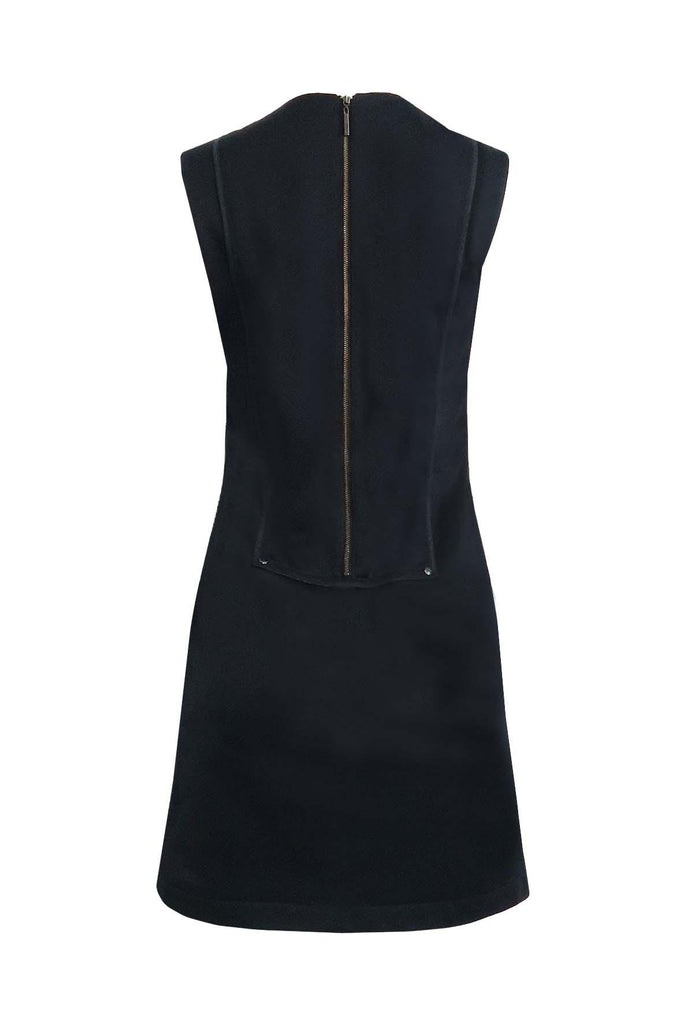 Sleeveless Black Shift Dress With Zipper Pockets - Adolfo Domínguez