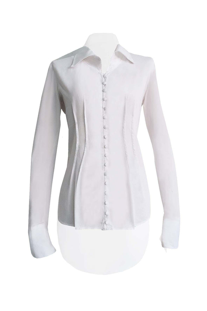 White Button-up Shirt With Long Sleeves & Collar - Anne Fontaine
