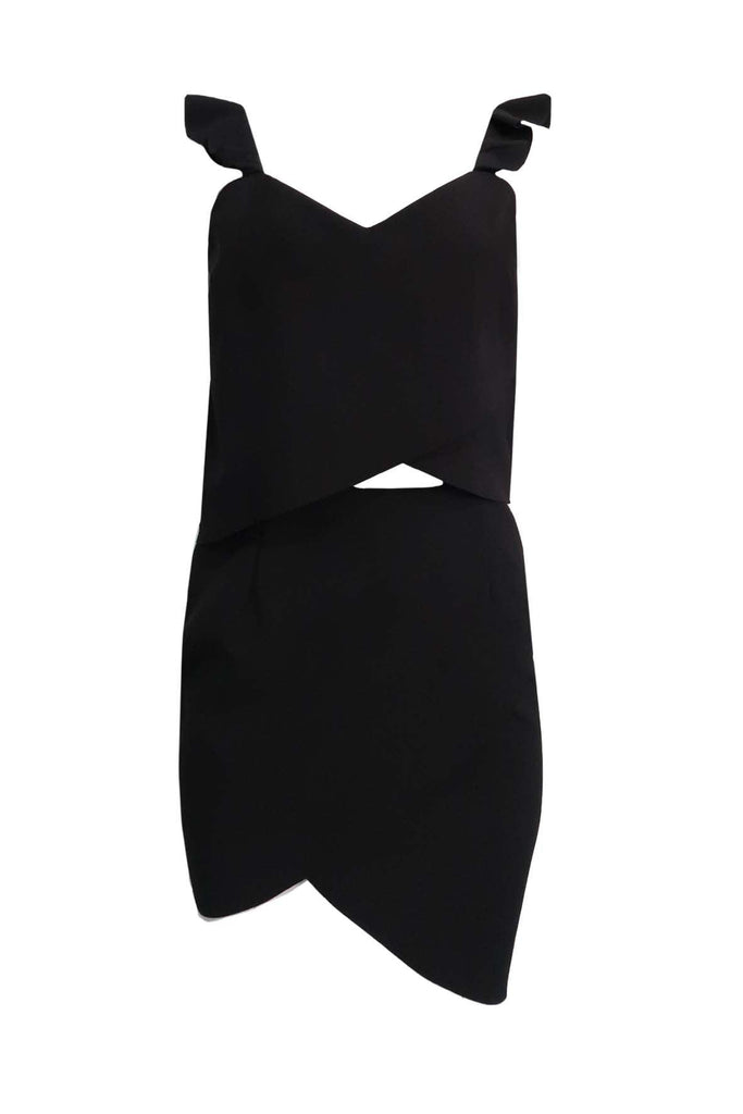 Black Ruffled Sleeve Mini Dress - Bless'Ed