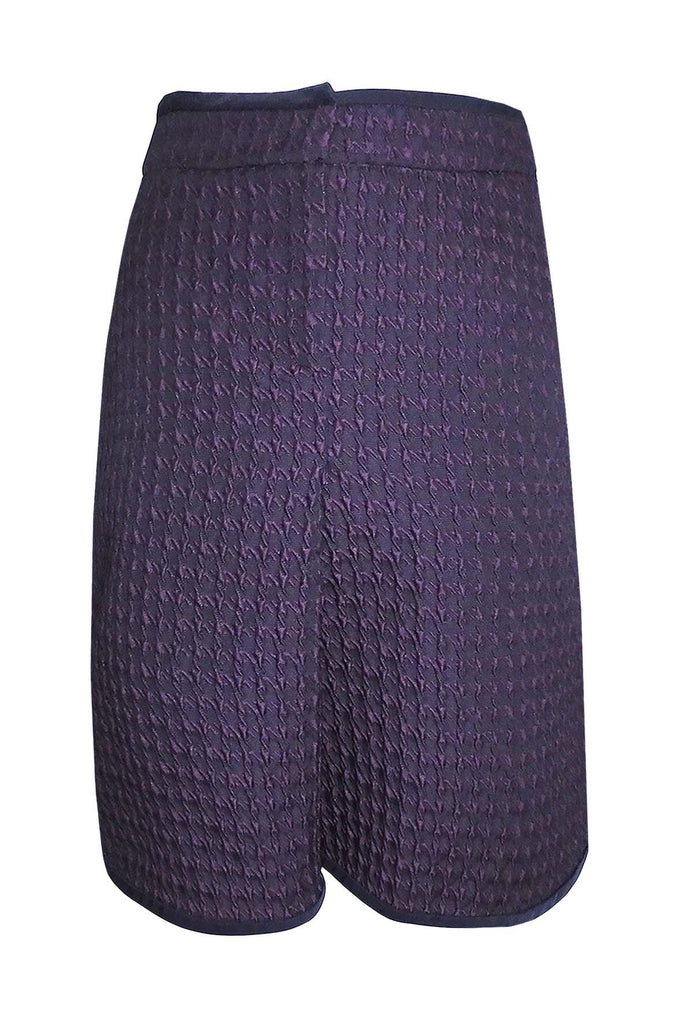 Plum Houndstooth Pattern Skirt - Maxmara