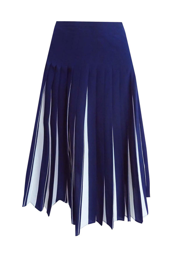 Two-toned Blue And White Tennis Skirt - Maxmara