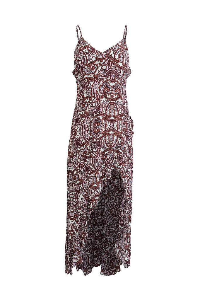 Multi-colour Paisley Print Dress With High Front Slit - For Love & Lemons