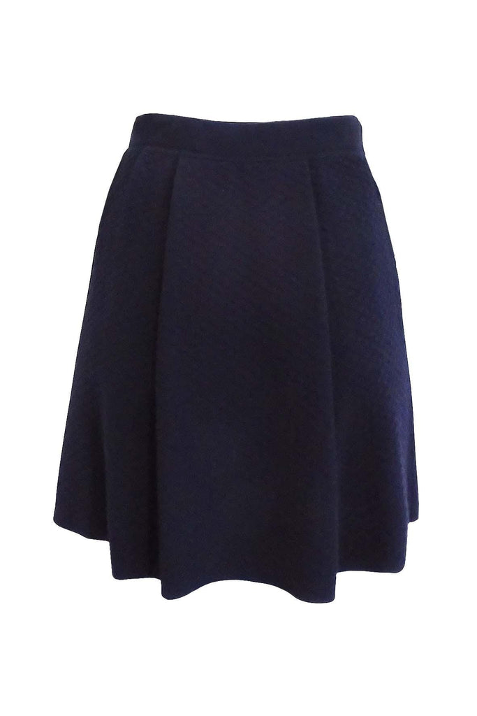 Navy Textured Skirt - Anteprima