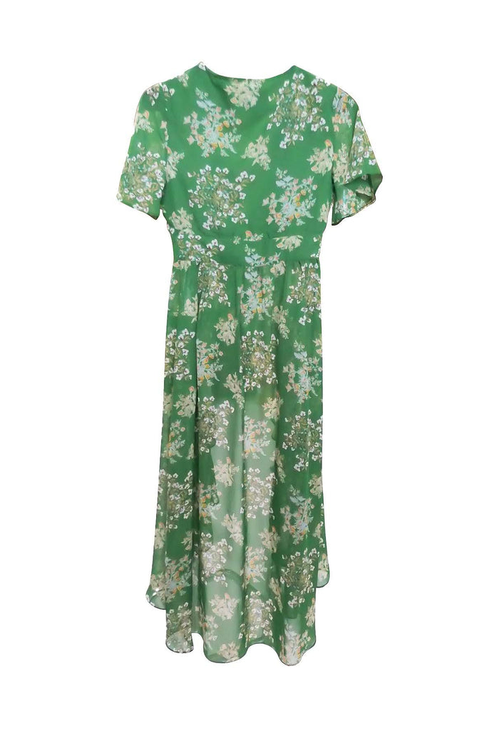 Green Floral See-Through Dress - J.O.A.