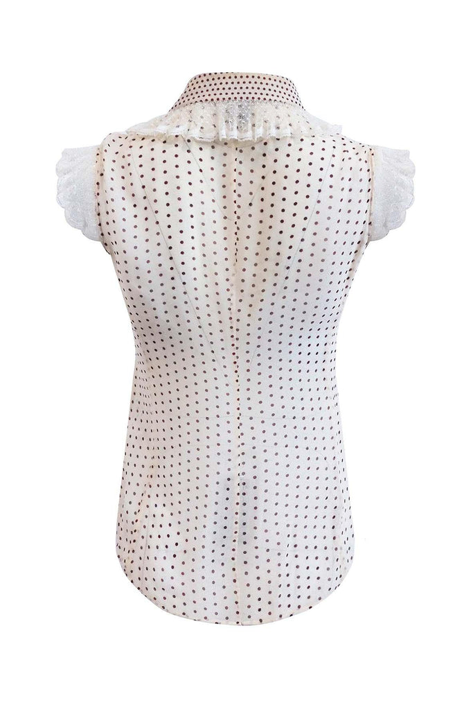 Beige Laced Blouse With Polka Dots - Laundry By Shelli