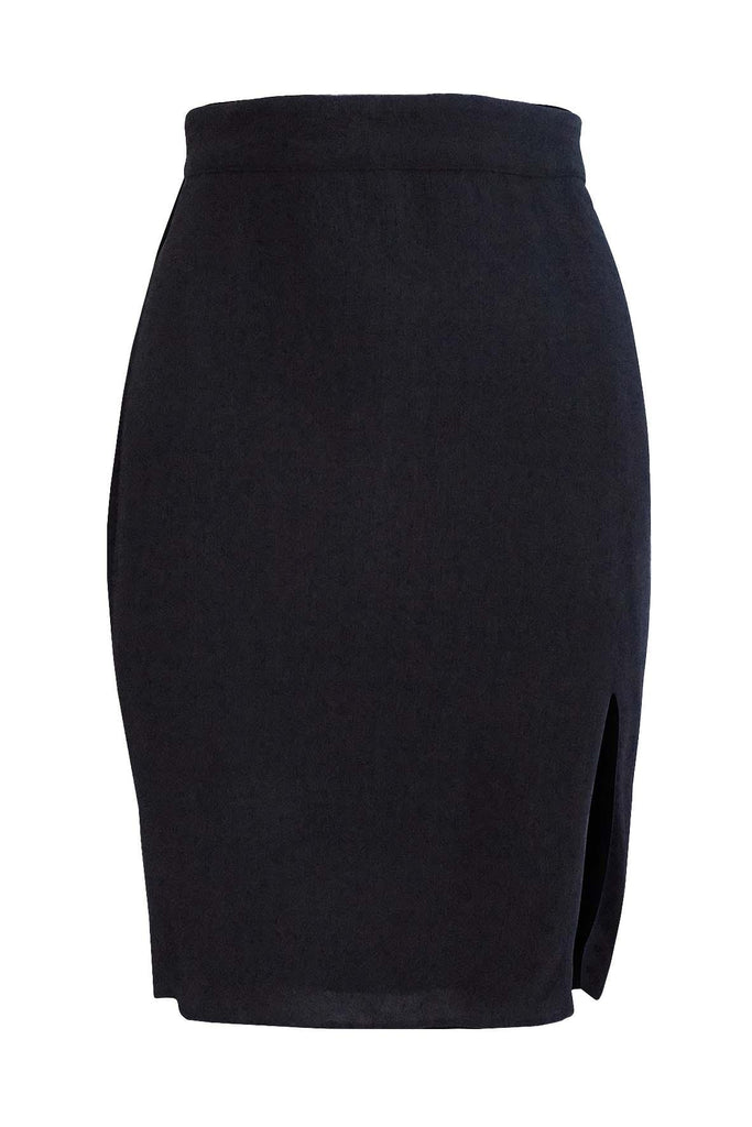 Black A-Line Split Front Skirt - Privacy Please
