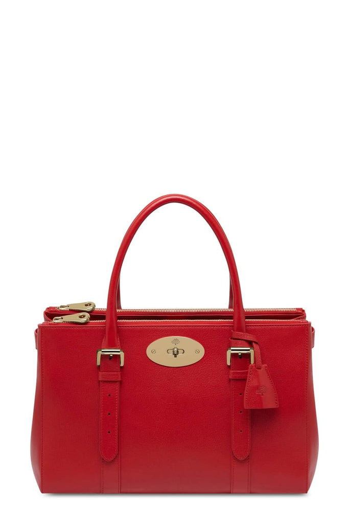Bayswater Double Zip Tote Bright Red - Mulberry