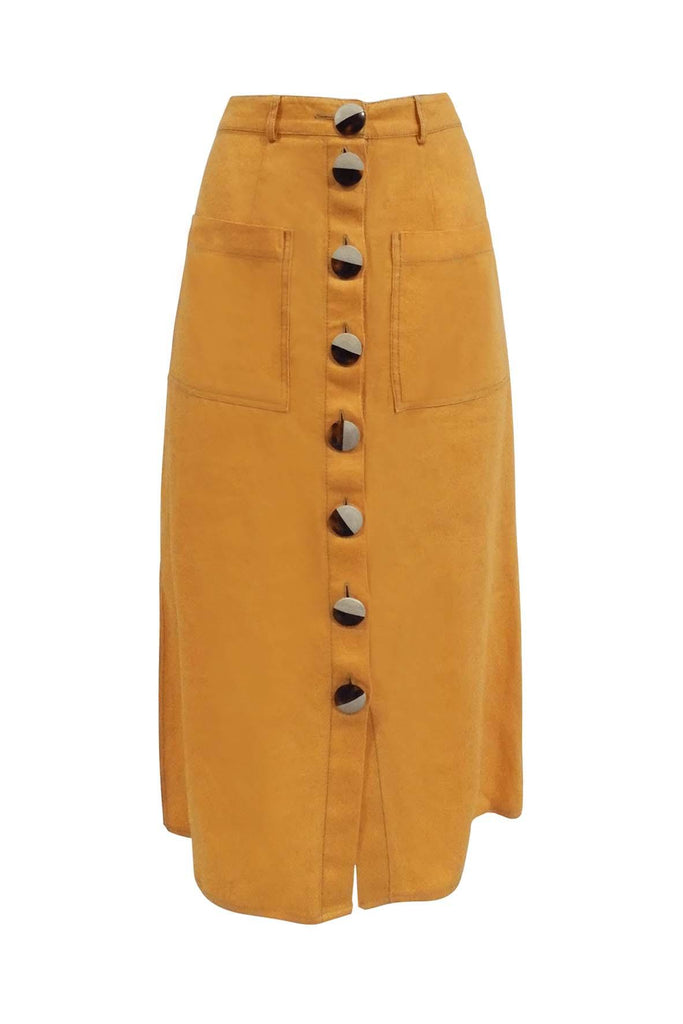 Orange Button Up Skirt - Nicholas