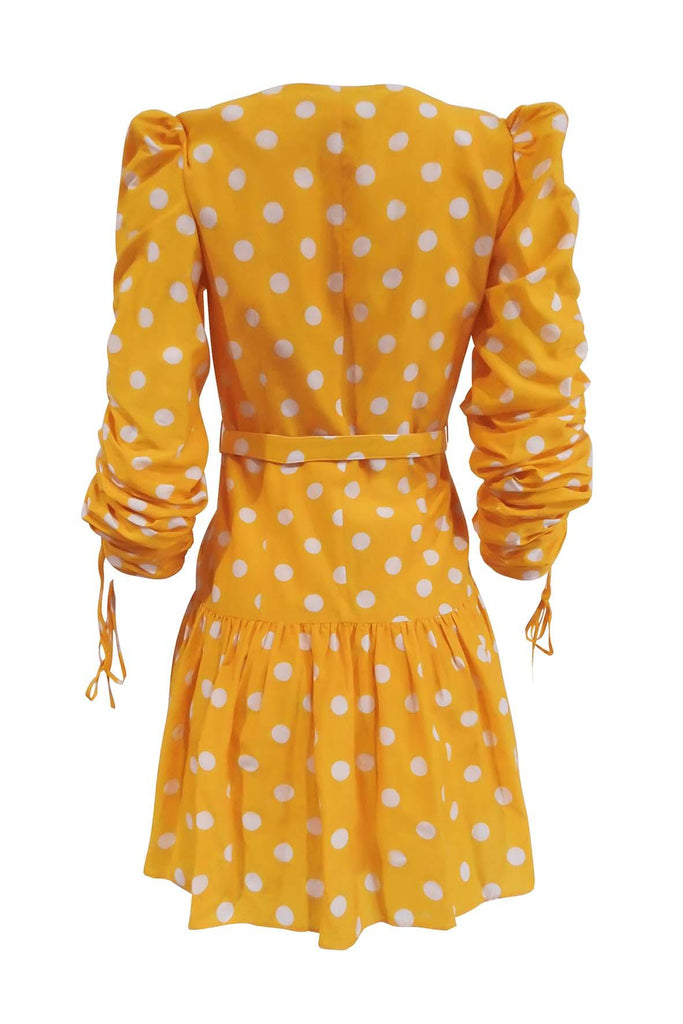 Yellow Large Polka Dot Dress - Nicholas