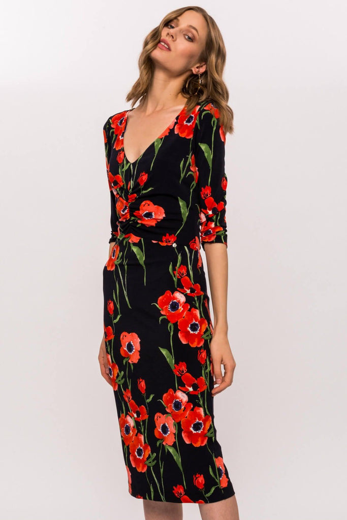 Bodycon Dress with Floral Print - Nissa