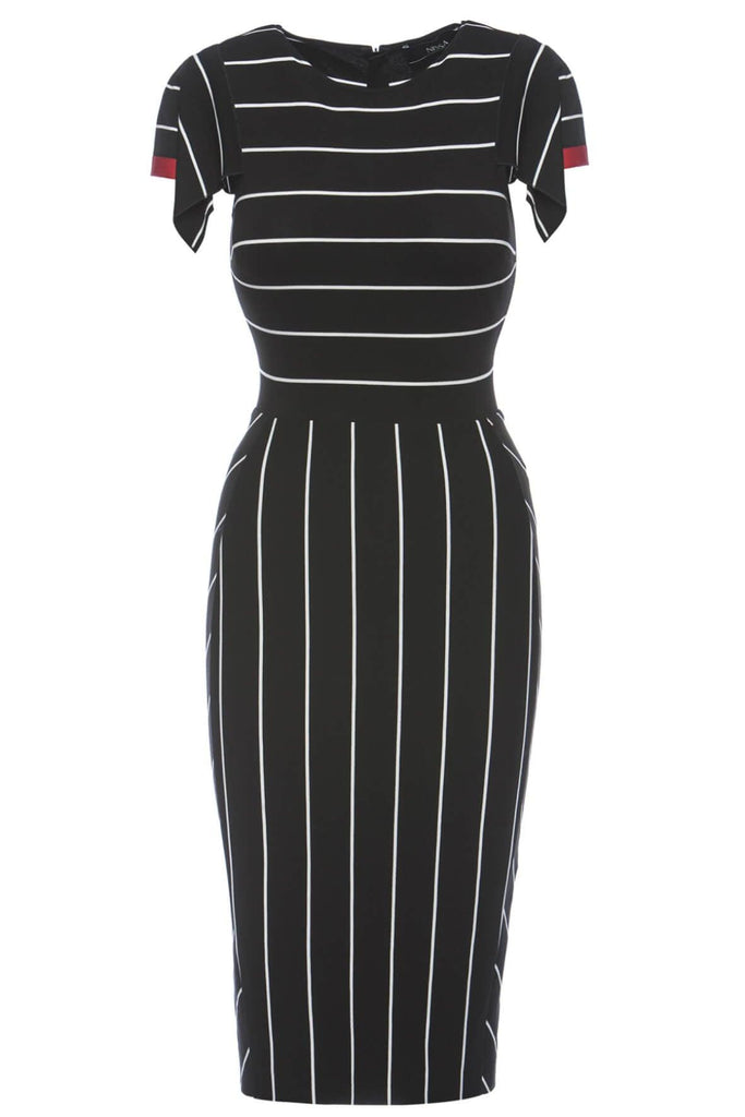 Bodycon Dress with Stripes - Nissa