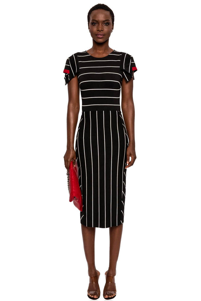 Bodycon Dress with Stripes - Nissa